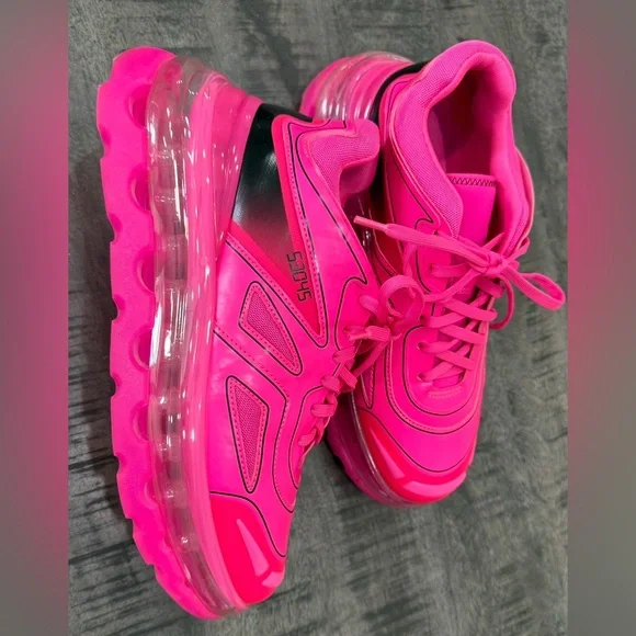 Bold Pink Men's Sneakers - Picture 1 of 7